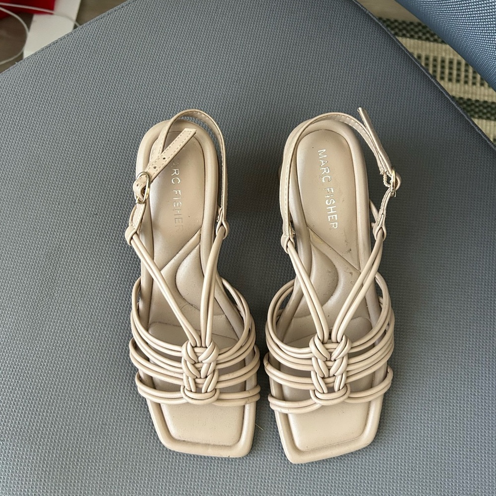 Marc Fisher Women's Cream/Baby Pink Sandals/Heels